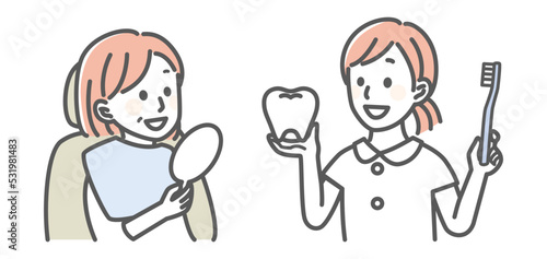 simple illustration for dentist and teeth