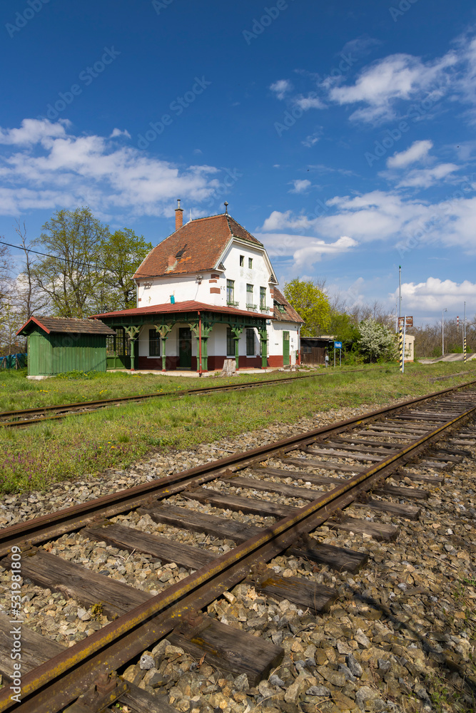 Old railway station in Hevlín, Southern Moravia, Czech Republic