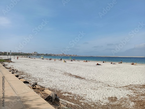 Scorcio dal lungomare della spiaggia di Alghero Sardegna Italia