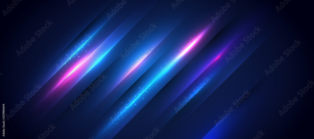 Abstract technology background with motion neon light effect.Vector illustration.	
