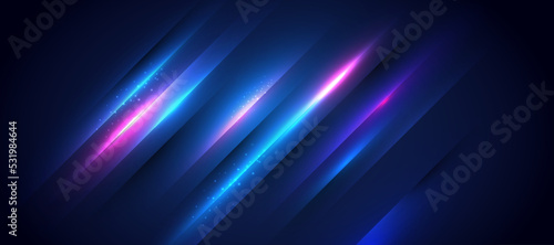 Abstract technology background with motion neon light effect.Vector illustration.	
