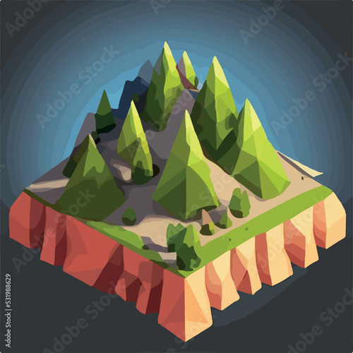 Low poly mountains landscape vector 