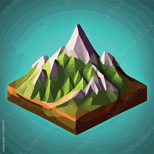 Low poly mountains landscape vector 