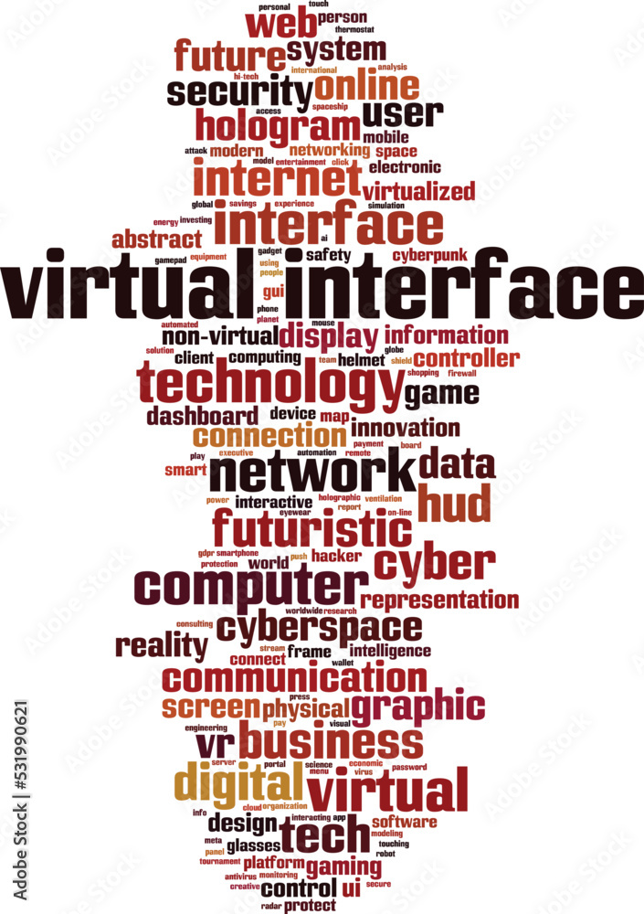 Virtual interface word cloud