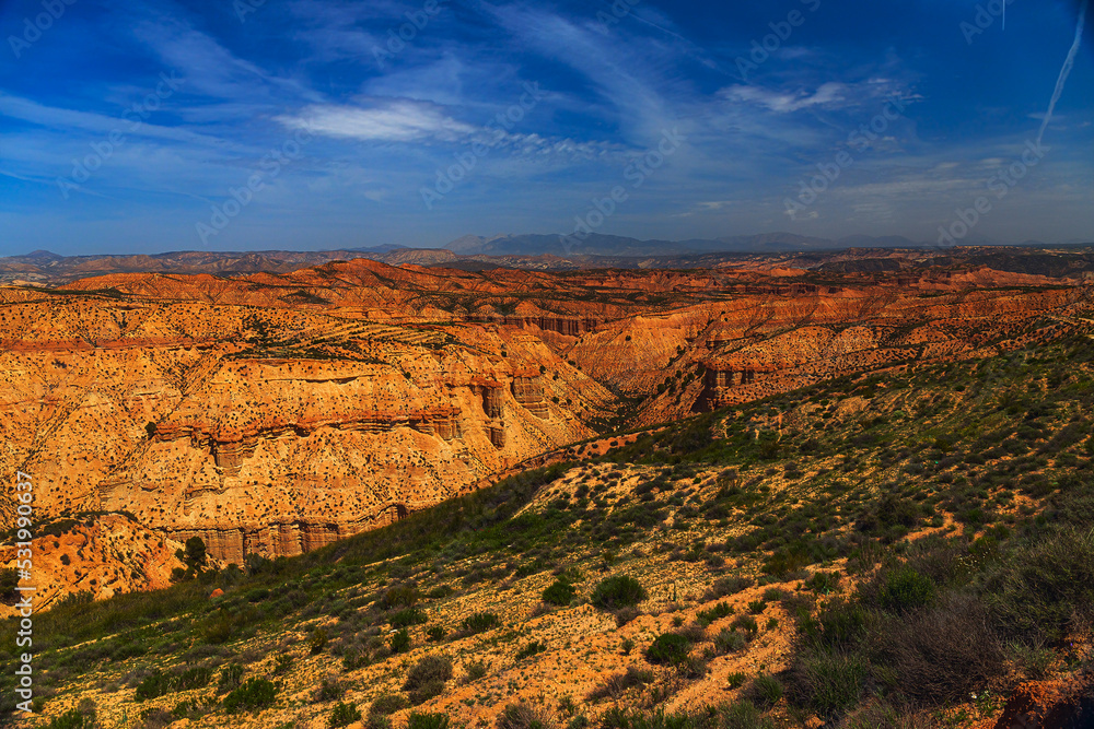 Big Gorafe park with red canyons which can be called “badlands”