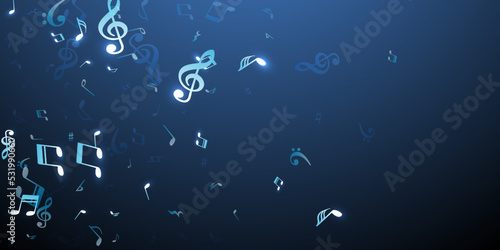 Musical notes cartoon vector backdrop. Song