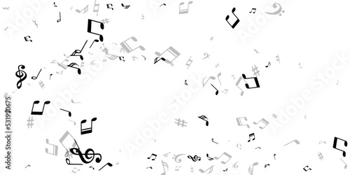 Musical notes flying vector design. Audio
