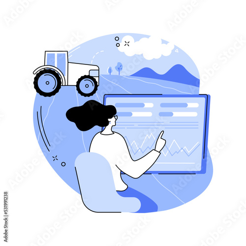 Analytics for crop yield forecast isolated cartoon vector illustrations.