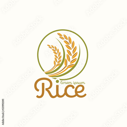 paddy rice premium organic natural product banner logo vector design