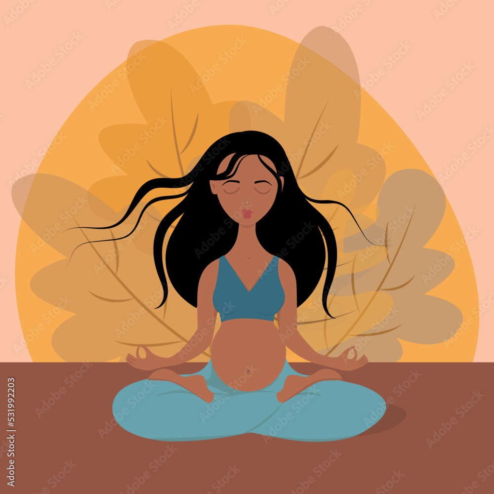 Beautiful pregnant woman in meditation Beautiful pregnant woman in meditation