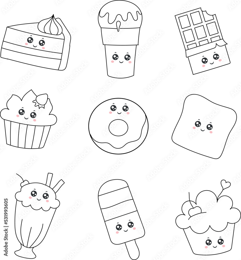 Food Drawing Printable In Color