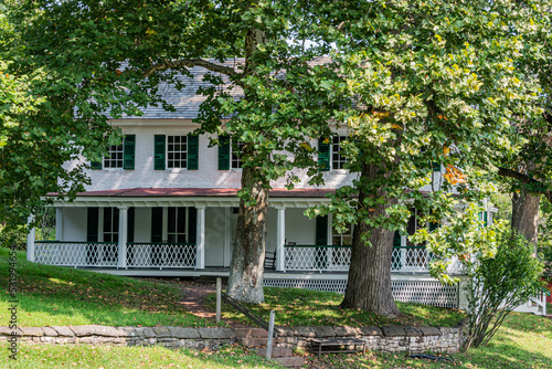Fototapeta Naklejka Na Ścianę i Meble -  The Historic Ironmasters Mansion, Hopewell Furnace National Historic Site, Pennsylvania USA, Elverson, Pennsylvania