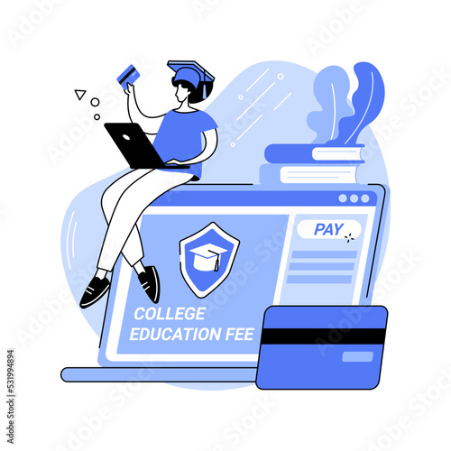 Pay application fee isolated cartoon vector illustrations.