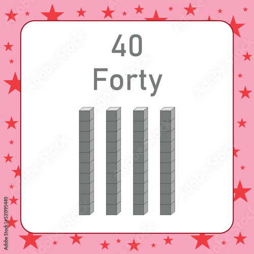 base ten block model of forty number.