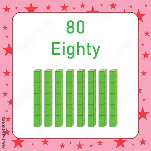 base ten block model of eighty number.