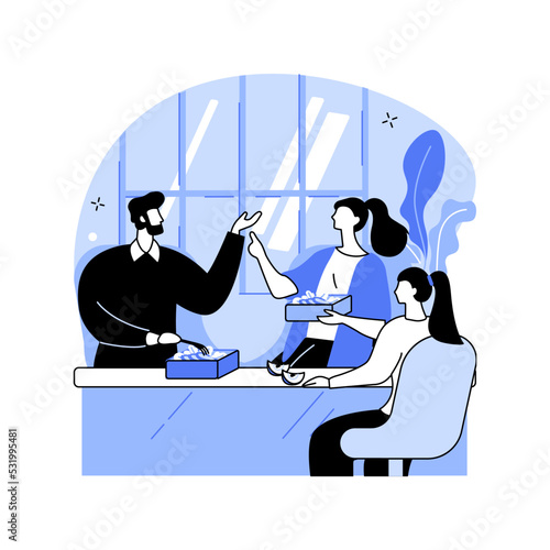 Sharing lunch isolated cartoon vector illustrations.