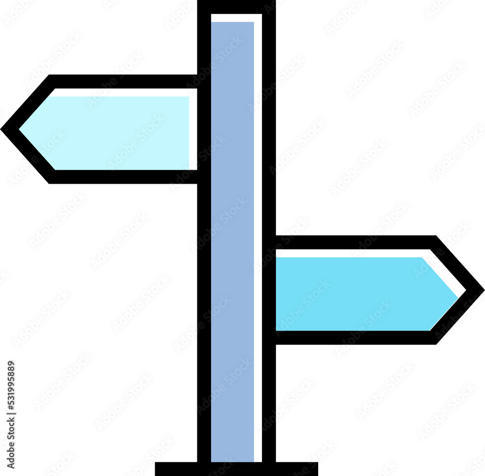 Fototapeta premium blue street signpost icon illustration
