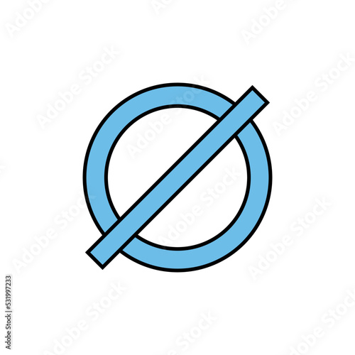 Empty set or null set or slashed zero icon symbol in mathematics photo