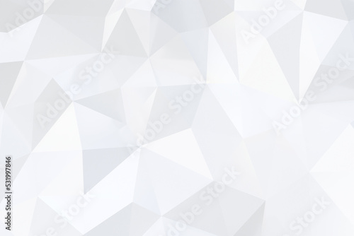 Abstract geometric white and gray color background, polygon, low poly pattern. 3D render illustration.