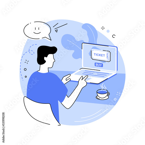 Buying tickets in advance isolated cartoon vector illustrations.