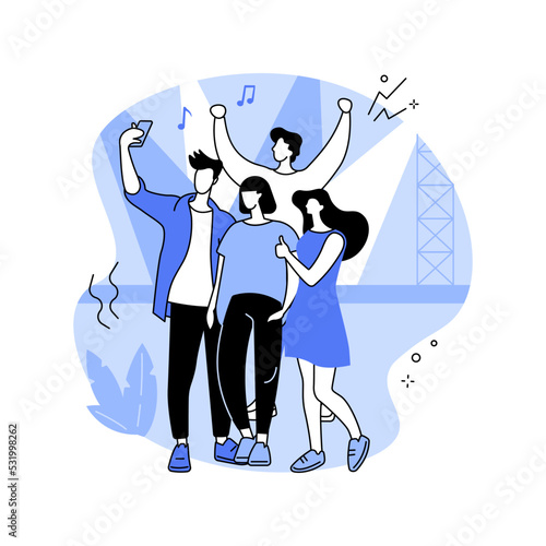 At the concert isolated cartoon vector illustrations.
