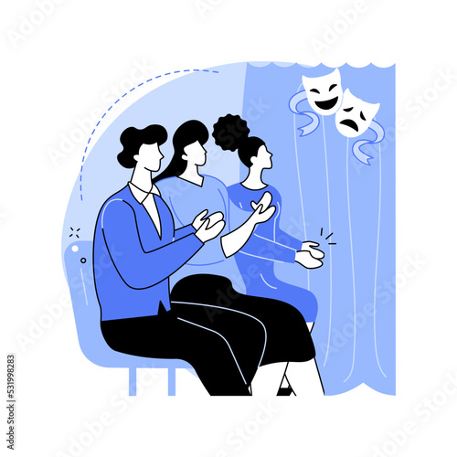 Visiting theater isolated cartoon vector illustrations.