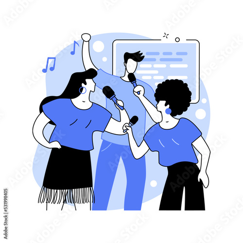 Karaoke night isolated cartoon vector illustrations.