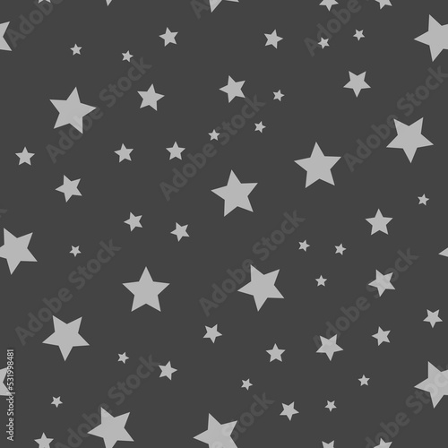 Star icons seamless pattern. Starry sky. Background texture space with stars.