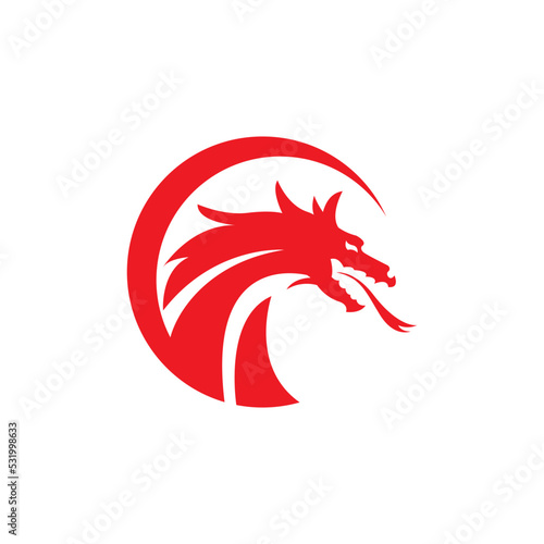Dragon head icon logo, vector design.