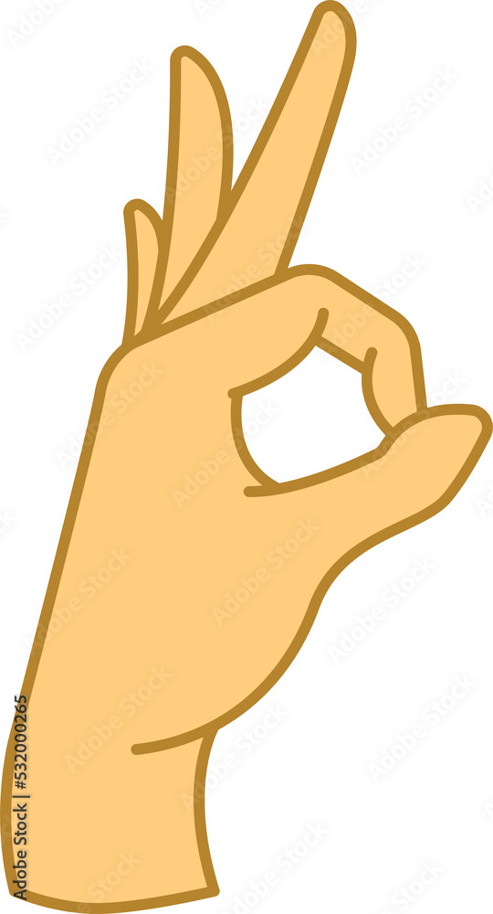 Obraz premium okay hand gesture illustration