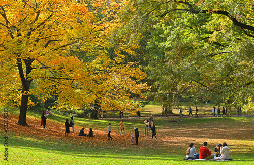 Warm sunny day in Central Park in autumn. New York City