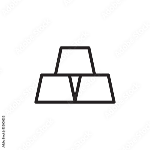 Gold Bar Icon Vector in Trendy Flat Design
