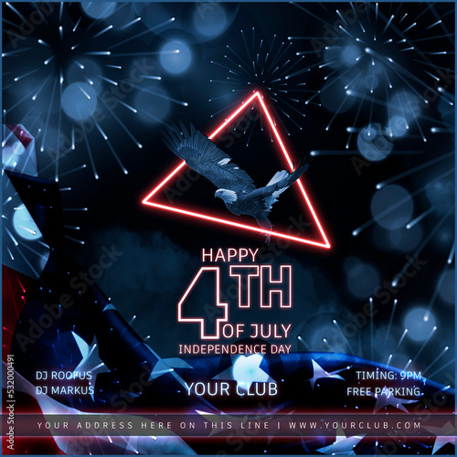 4th of July party flyer design