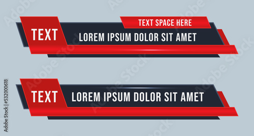 Editable set of Broadcast News Lower Thirds Banner for Video headline title TV news banner Video and Media Channel news title