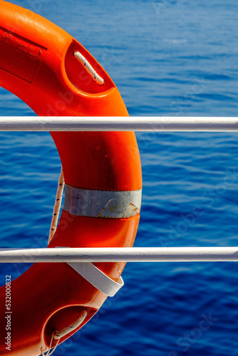 life buoy on a pleasure boat