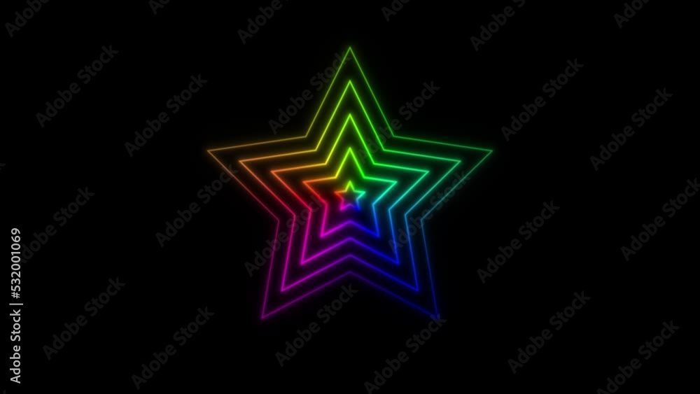 Star Geometric Neon Line Wave Star Geometric Neon Line Wave