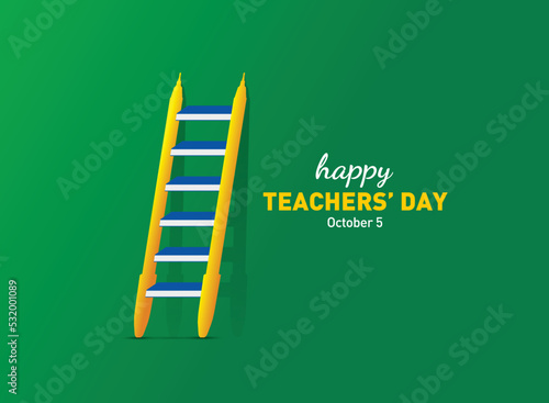 Happy Teacher's day concept vector illustration background. Creative teacher's day vector education concept.