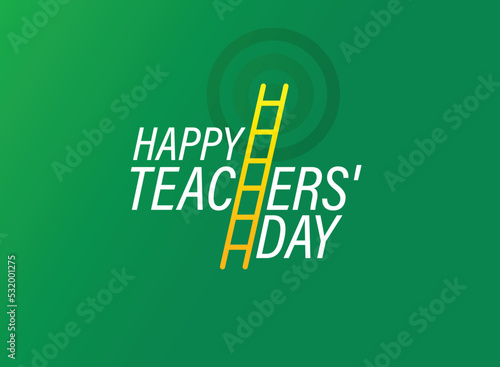 Happy Teacher's day concept vector illustration background. Creative teacher's day vector education concept.
