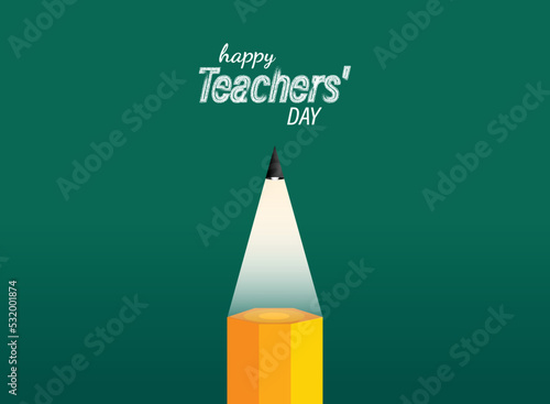 Happy Teacher's day concept vector illustration background. Creative teacher's day vector education concept.