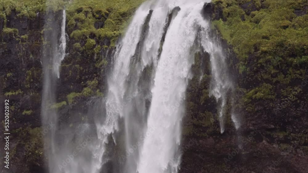 Powerful Seljalandsfoss Waterfall. Stunning Scenery in Highlands of Iceland Powerful Seljalandsfoss Waterfall. Stunning Scenery in Highlands of Iceland