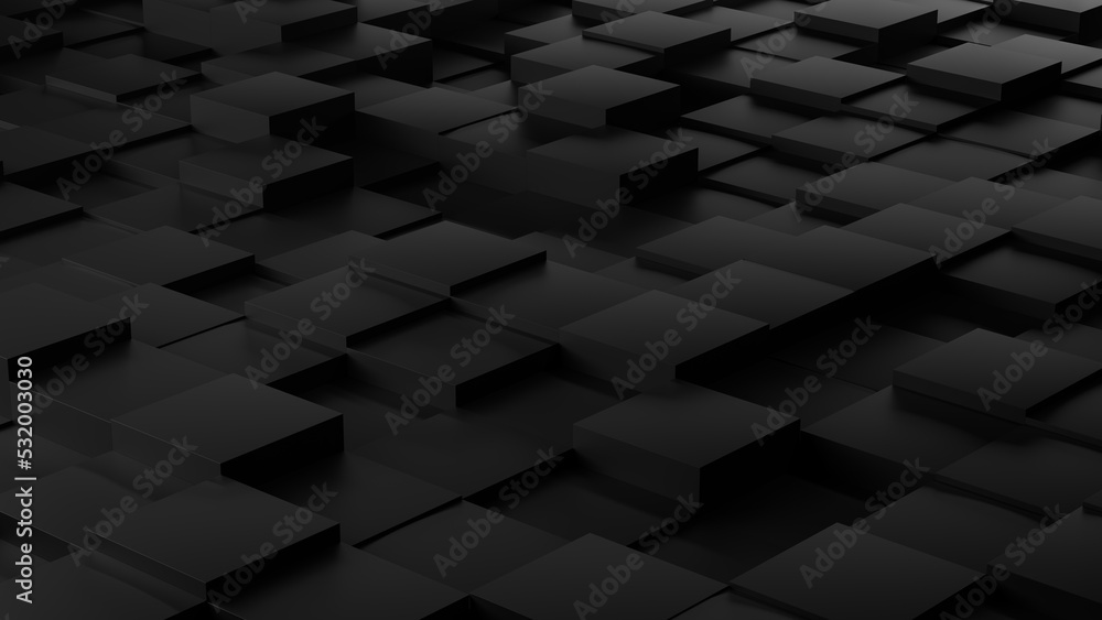black cubes abstract geometric background 3d illustration Stock ...