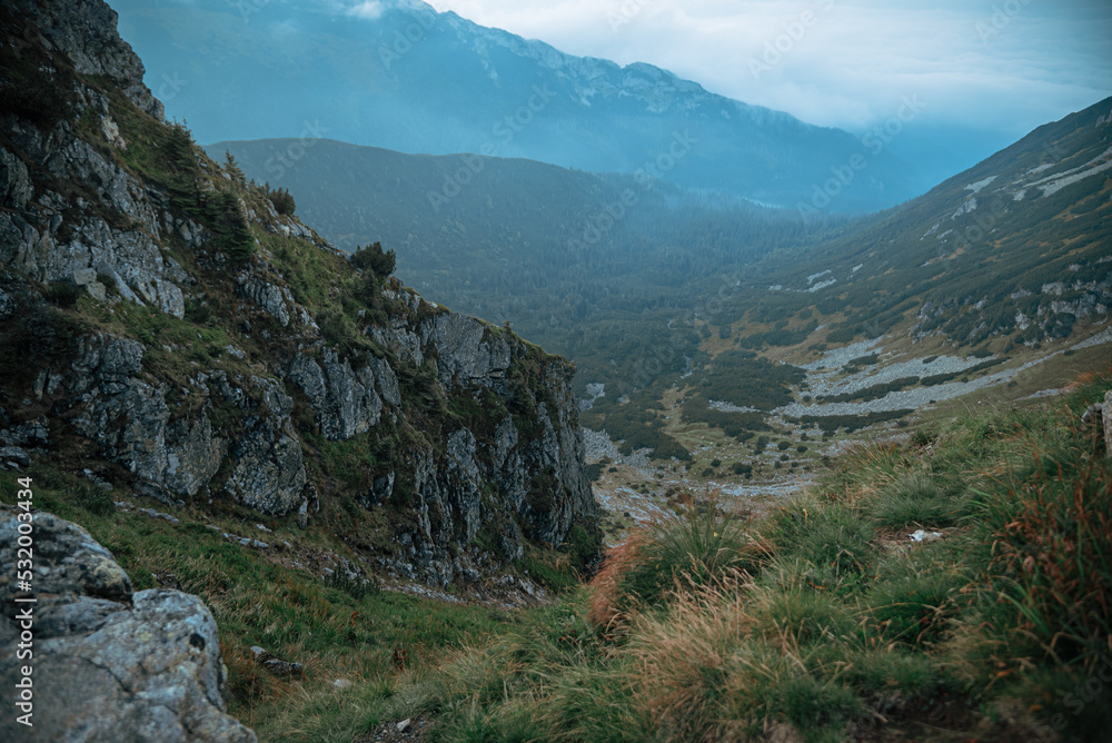 Fototapeta premium Landscape with mountains (Tatras) from a height