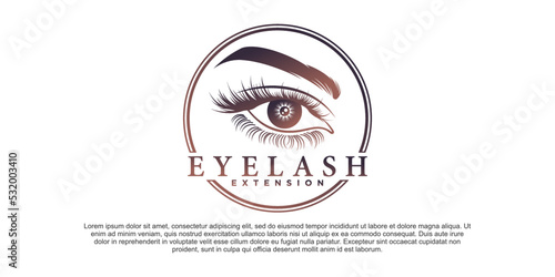 Eyelash icon logo design with creative beauty emblem style Premium Vektor