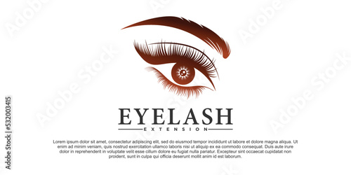 Modern eyelash beauty logo design collection Premium Vektor
