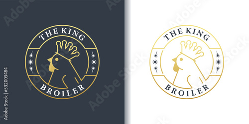 Modern the king broiler icon logo design