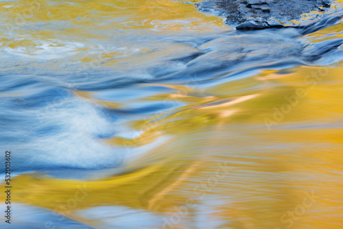 Abstract landscape of the Presque Isle River rapids captured with motion blur, Porcupine Mountains Wilderness State Park, Michigan's Upper Peninsula, USA 