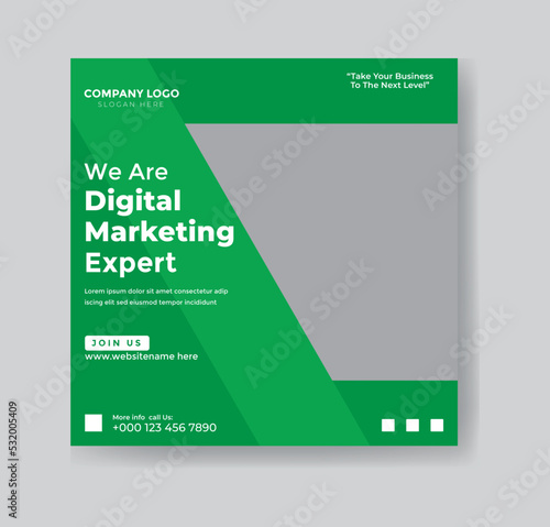 Digital marketing agency instagram post and social media banner template