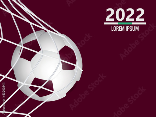 Ball in the net. Goal. Sports background with soccer ball.