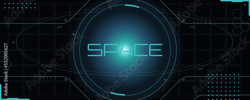 Vector Futuristic Space HUD Graphic Asset Composition