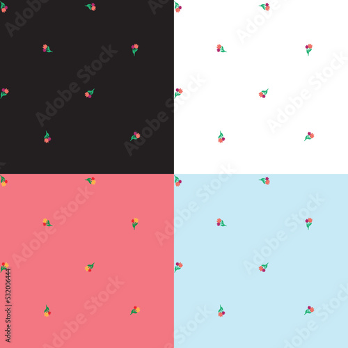 Cure floral rose seamless repeat print pattern small ditsy textile background